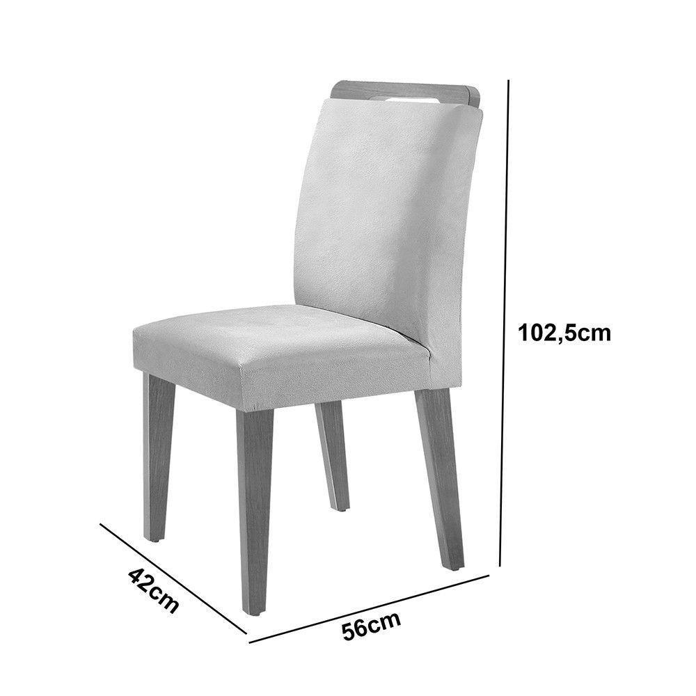 Sala De Jantar Mesa Olímpia 120cm 4 Cadeiras Athena Moderna Turim Grafite e Imbuia - 4