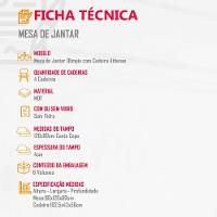 Sala De Jantar Mesa Olímpia 120cm 4 Cadeiras Athena Moderna Turim Grafite e Imbuia - 5