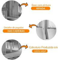 Sala De Jantar Mesa Olímpia 120cm 4 Cadeiras Athena Moderna Turim Grafite e Imbuia - 6