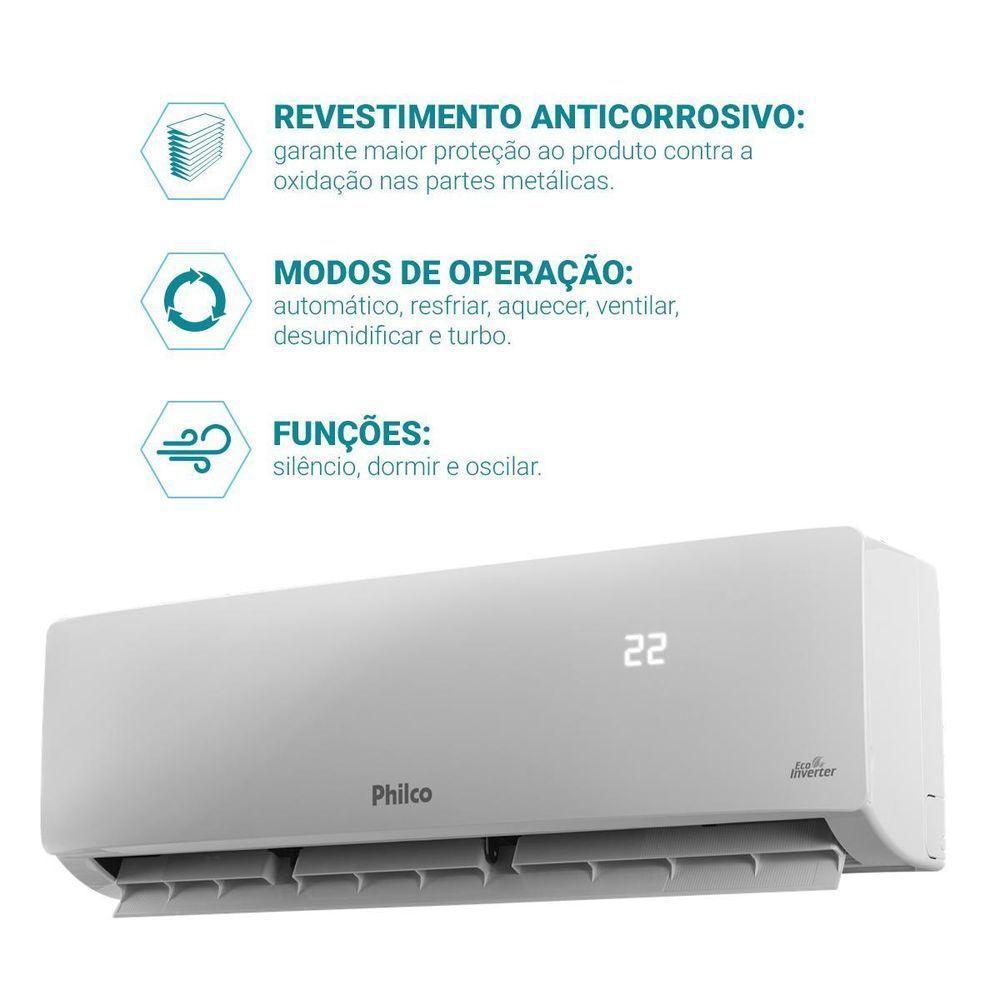 Ar Condicionado Split 12000 BTUs Philco Quente/Frio  220V - 3