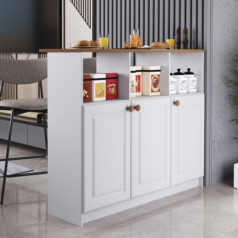 Bancada 6206 1,20 3 Portas Branco - Indekes - 5