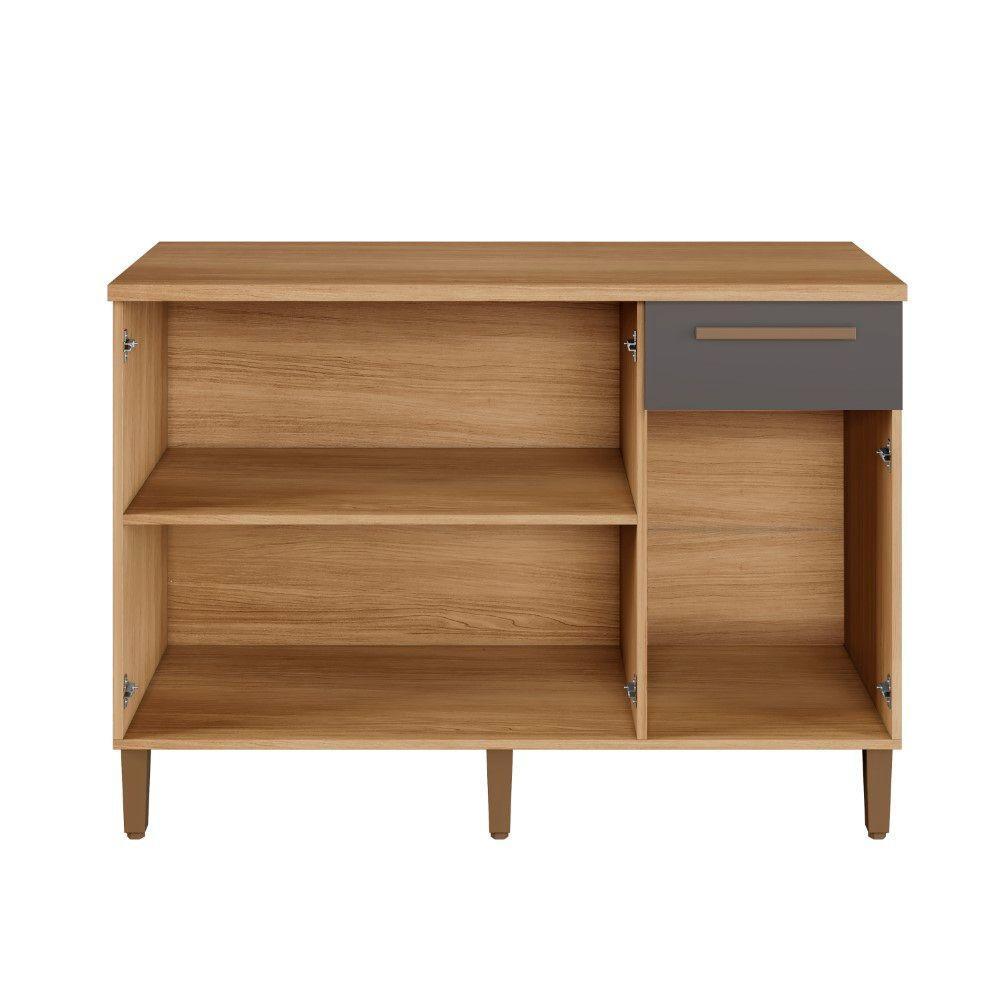 Balcão Clássico 03 Portas Arte Móveis Cinamomo/grafite - 8