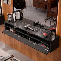 Bancada Suspensa Para Salão De Beleza Cabeleireiro Balcão De Barbearia Suspensa Life 1.12 - Preto - Moveisaqui