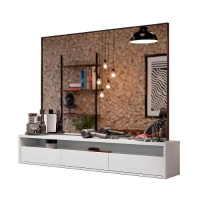 Bancada Suspensa Para Salão De Beleza Cabeleireiro Balcão De Barbearia Suspensa Life 1.12 - Branco - Moveisaqui