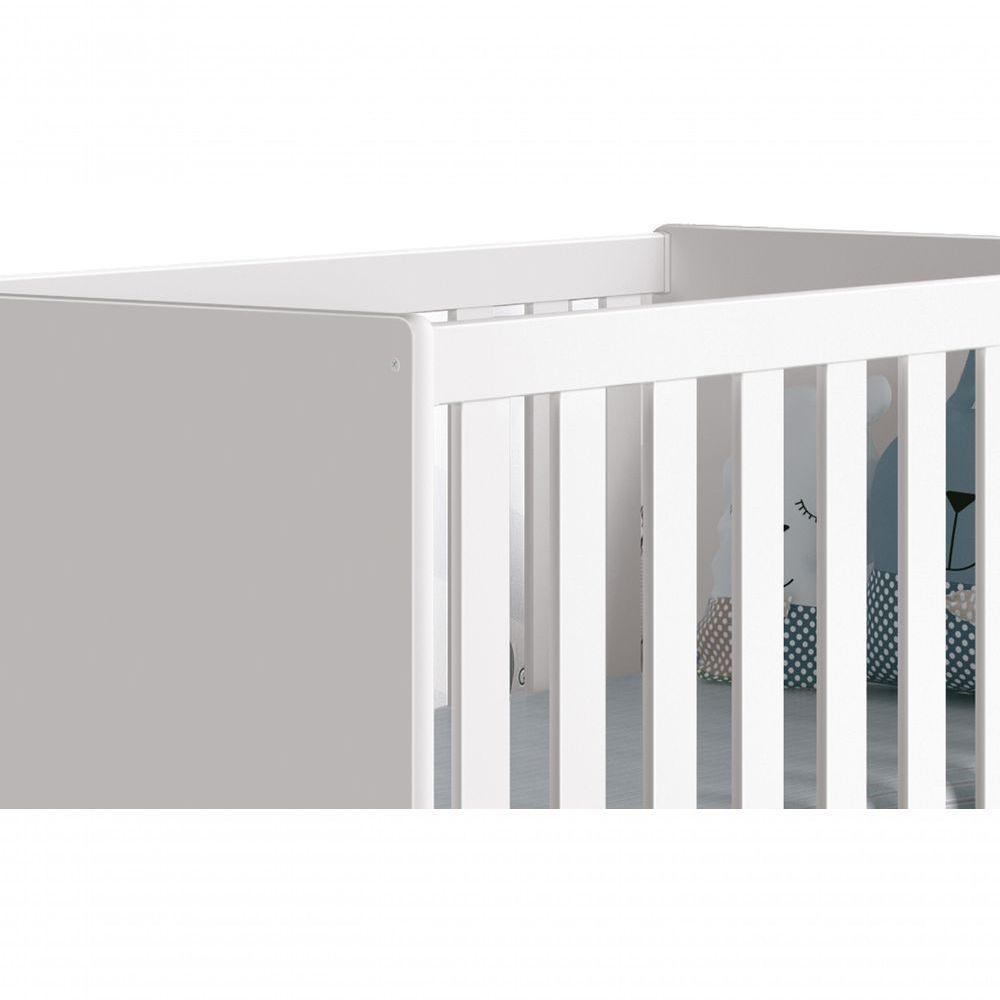 Berço Americano Classic New Branco Fosco Com Madeira - Moveisaqui - 4