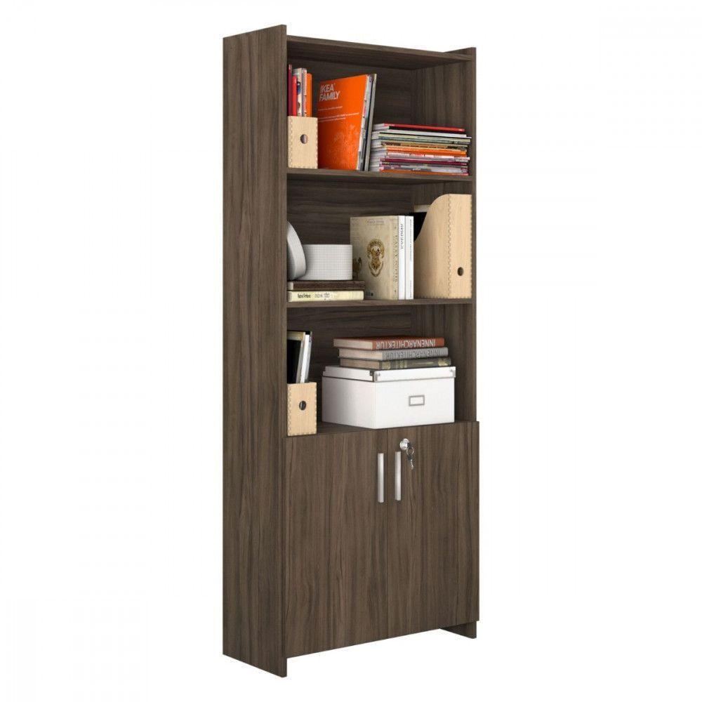 Armário Multiuso 2 Portas P/Escritório Notável Móveis Nogal - 1