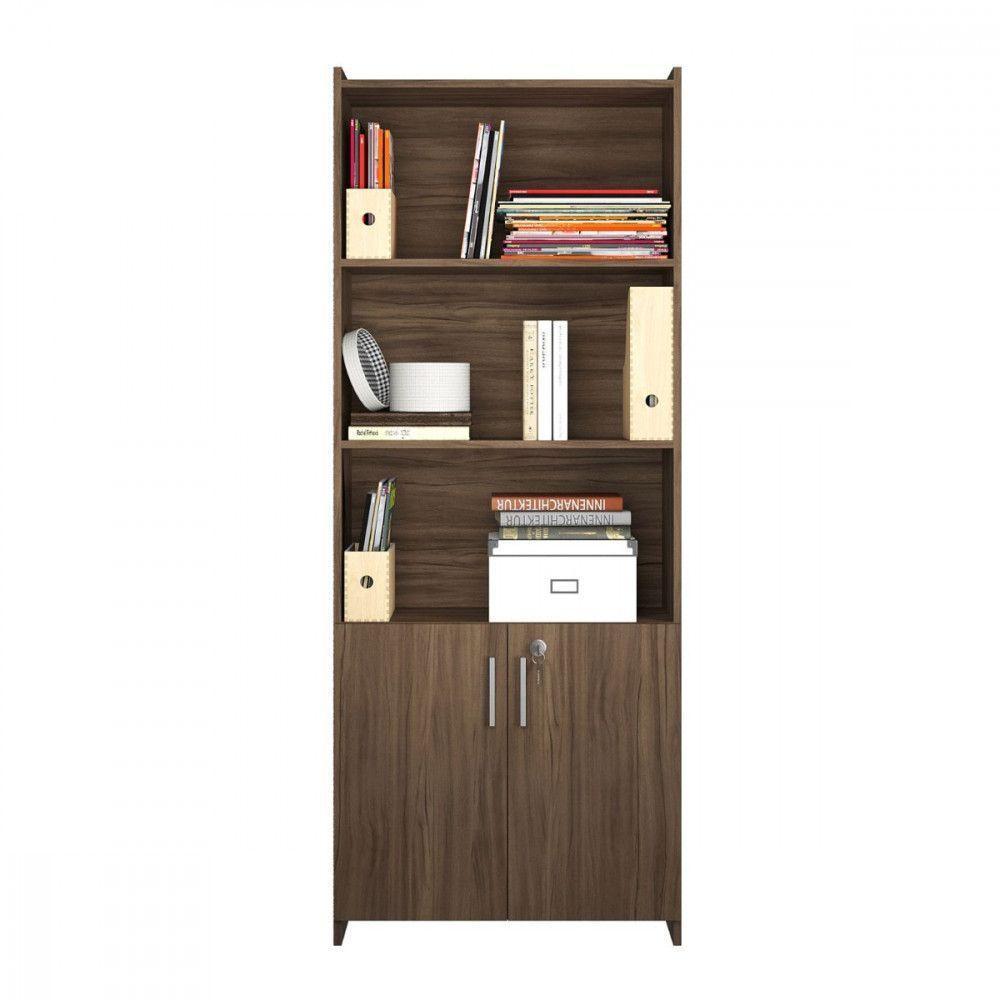 Armário Multiuso 2 Portas P/Escritório Notável Móveis Nogal - 5