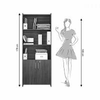 Armário Multiuso 2 Portas P/Escritório Notável Móveis Nogal - 2