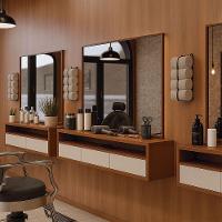 Bancada Suspensa Para Salão De Beleza Cabeleireiro Balcão De Barbearia Life 1.12 Off White Com Freijo - Moveisaqui - 3