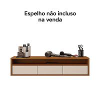 Bancada Suspensa Para Salão De Beleza Cabeleireiro Balcão De Barbearia Life 1.12 Off White Com Freijo - Moveisaqui - 6