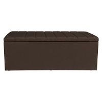 Calçadeira Baú Solteiro 0,90m Londres Veludo Marrom Dal Poz Estofados - 3