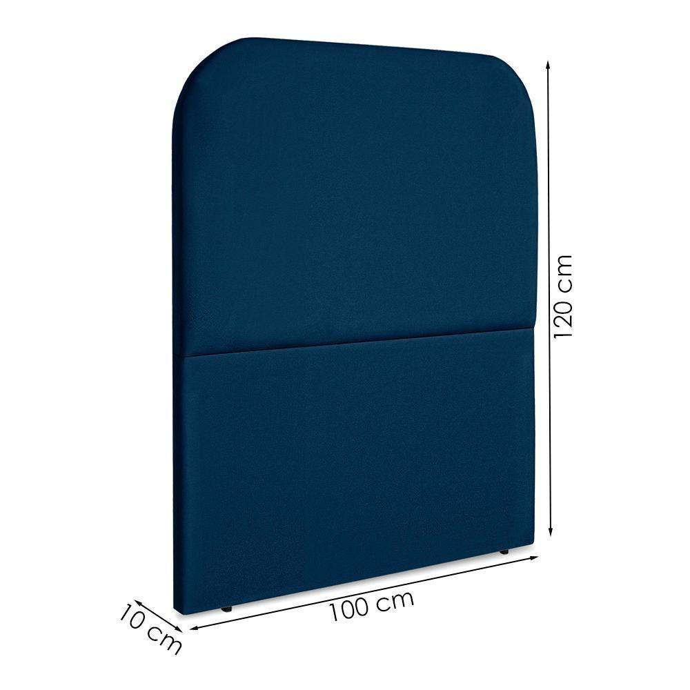 Cabeceira Solteiro 100 Cm Com Frame Alana Suede Azul Marinho Artte Azul Marinho - 3