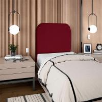 Cabeceira Solteiro 100 Cm Com Frame Alana Suede Vinho Artte Vinho - 8