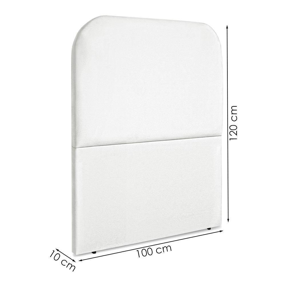 Cabeceira Solteiro 100 Cm Com Frame Alana Suede Branco Artte Branco - 4