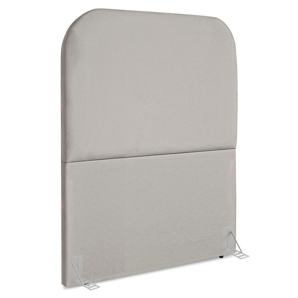 Cabeceira Solteiro 100 Cm Com Frame Alana Suede Cinza Claro Artte Cinza Claro - 1