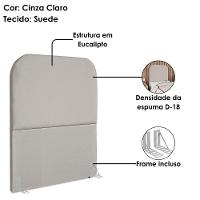 Cabeceira Solteiro 100 Cm Com Frame Alana Suede Cinza Claro Artte Cinza Claro