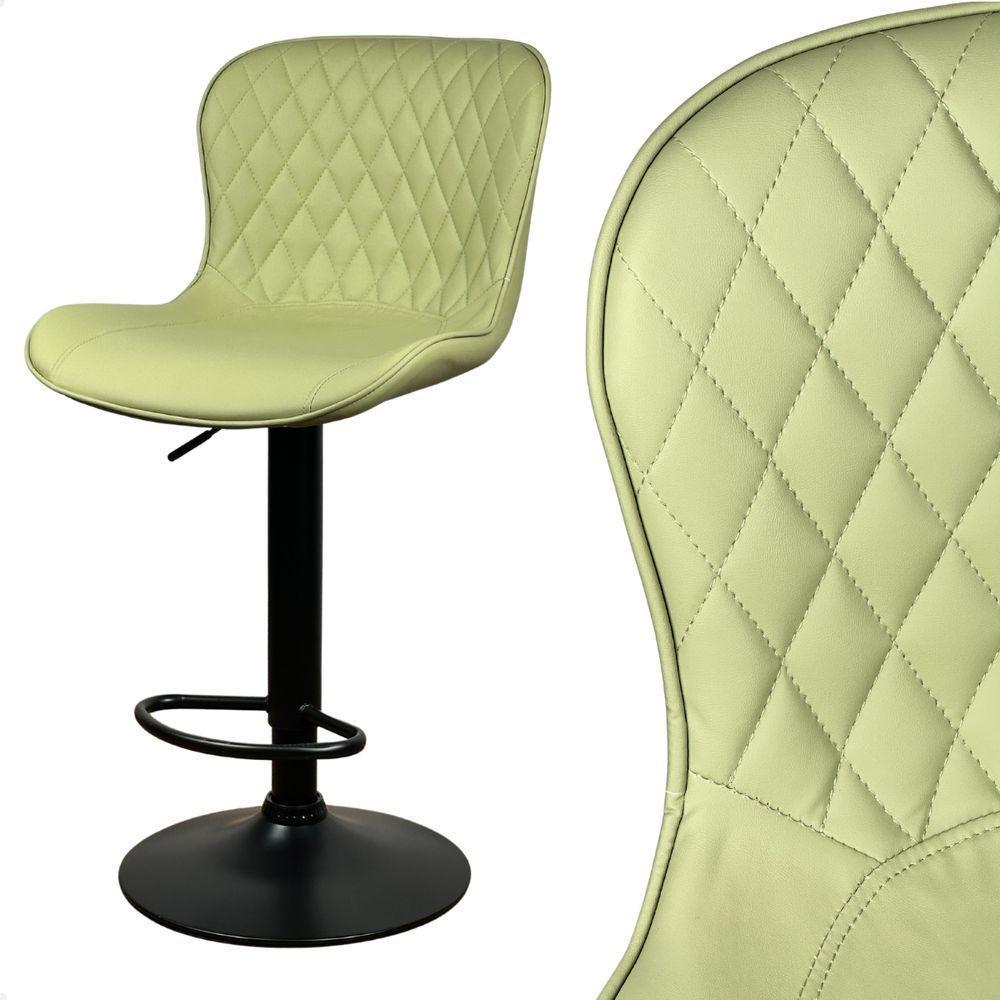 Banqueta Giratória Com Encosto Alta Para Cozinha Bancada Bar Verde - 2