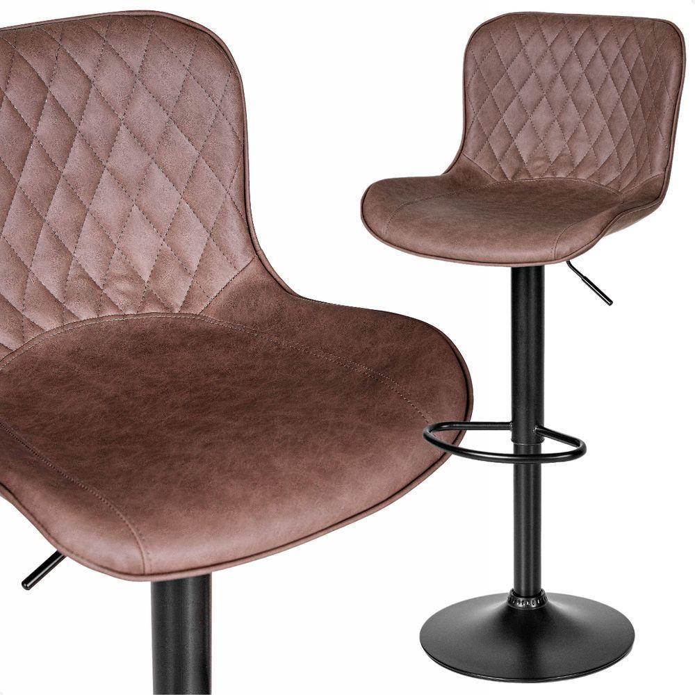 Banqueta Giratória Com Encosto Alta Para Cozinha Bancada Bar Marrom Café - 2