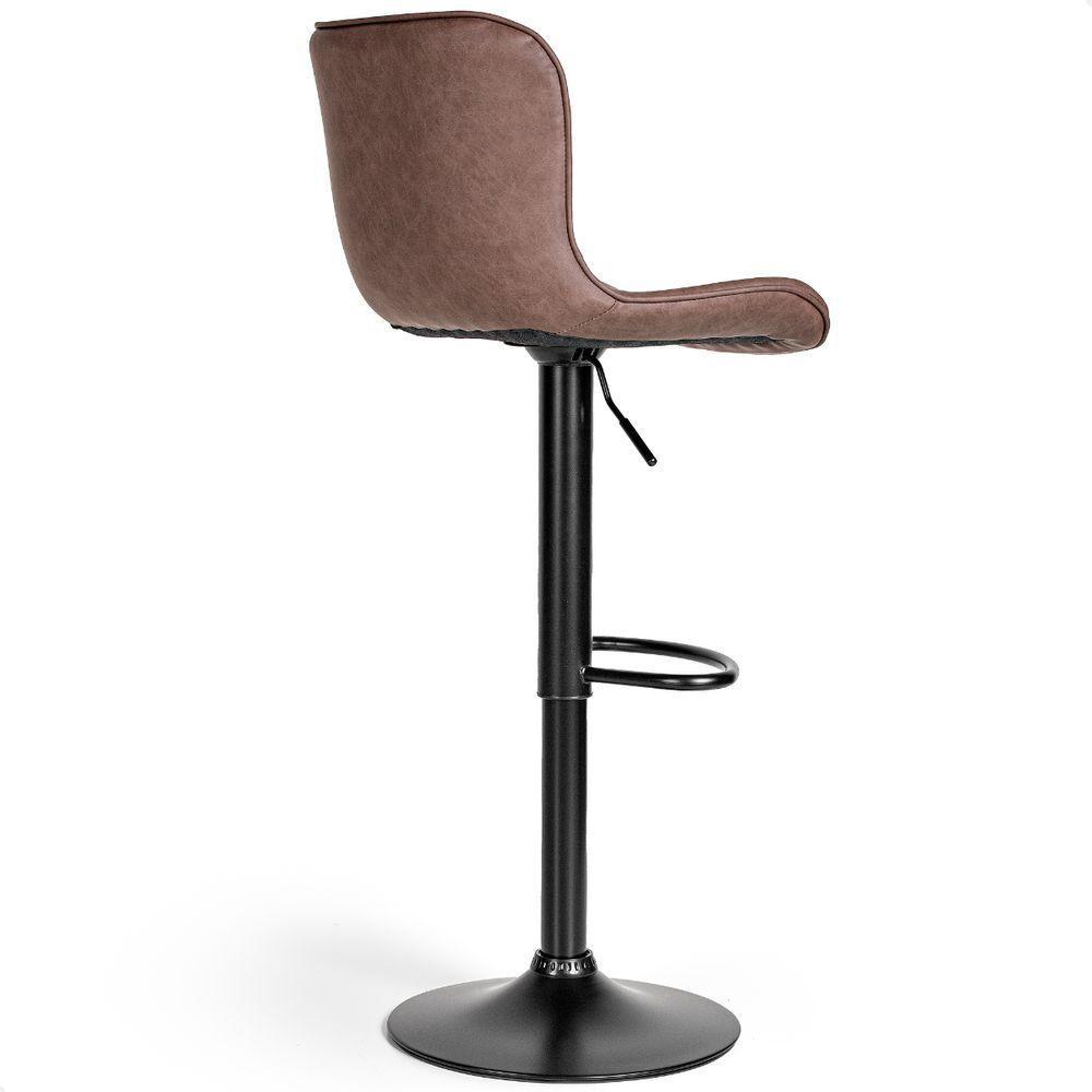 Banqueta Giratória Com Encosto Alta Para Cozinha Bancada Bar Marrom Café - 8