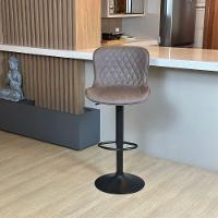 Banqueta Giratória Com Encosto Alta Para Cozinha Bancada Bar Marrom Café