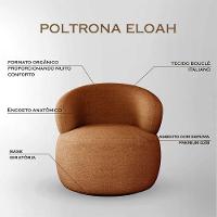 Kit 2 Poltronas Design Orgânico Moderno E Sofisticado Eloah Base Giratória Bouclé Italiano Terracota - 2