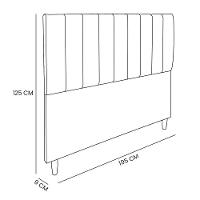 Kit Cabeceira E Calçadeira Baú Casal King 1,95m Londres Linho Bege Dal Poz Estofados - 7