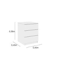 Mesa De Cabeceira 3 Gavetas Veronna Tcil Móveis Cor:neve - 3