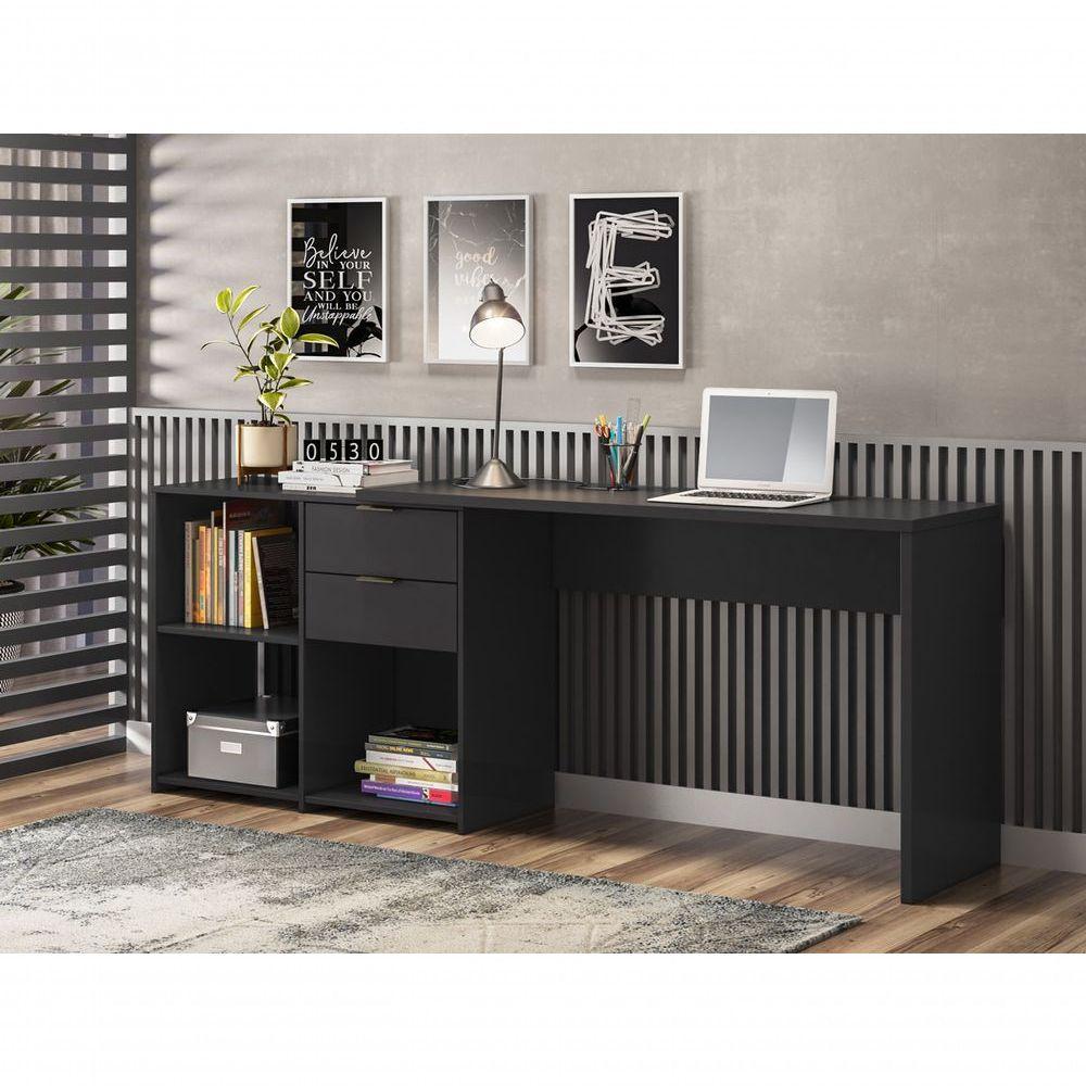 Mesa Para Computador Office Zínia Preto - Moveisaqui - 2