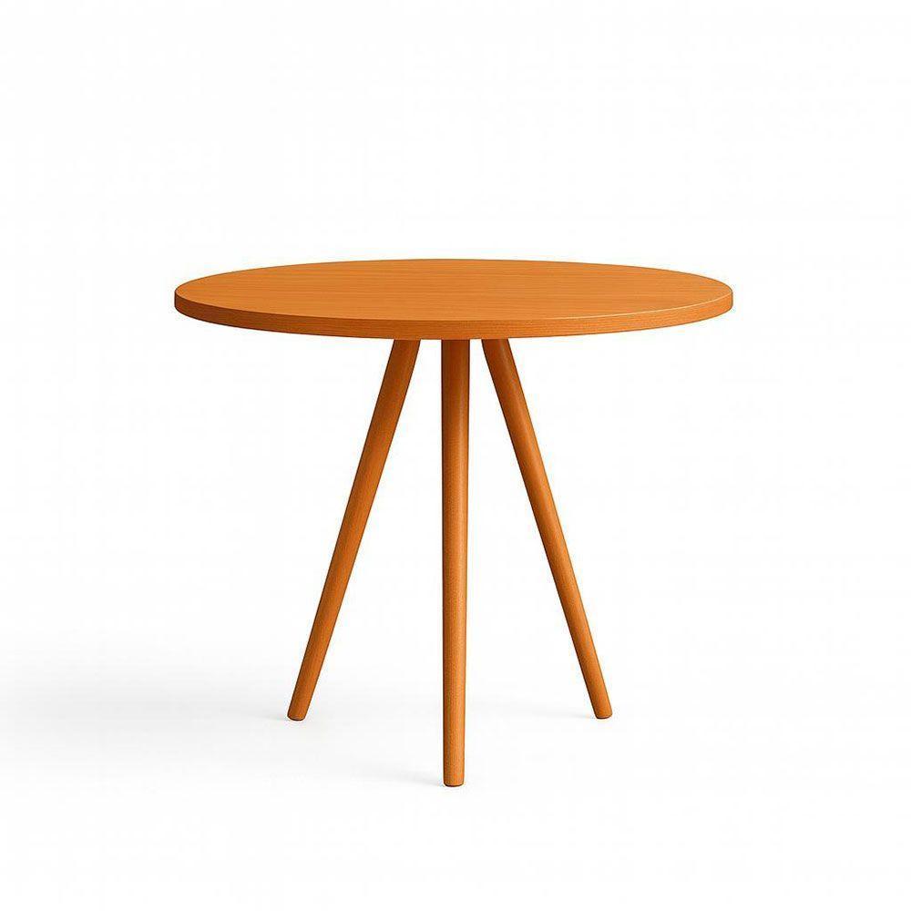 Mesa De Jantar Redonda 80cm Tripé Bistrô Mdf Madeira Cor Mel - 2