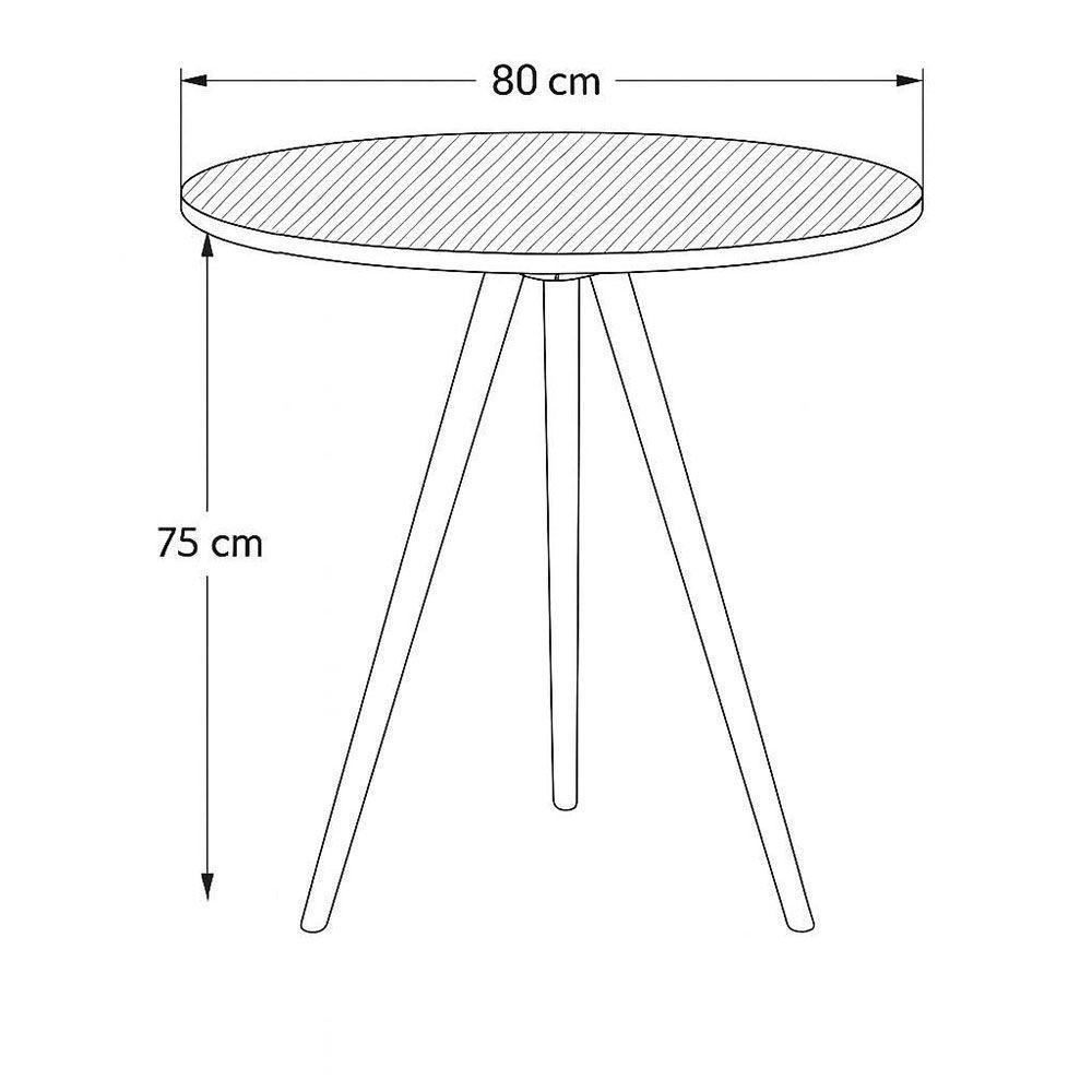 Mesa De Jantar Redonda 80cm Tripé Bistrô Mdf Madeira Cor Mel - 3