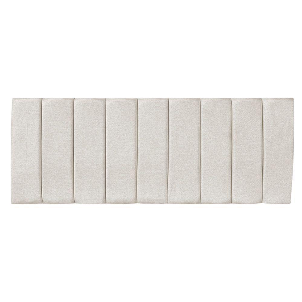 Kit Cabeceira Painel E Calçadeira Baú Casal King 1,95m Londres Linho Bege Dal Poz Estofados - 4