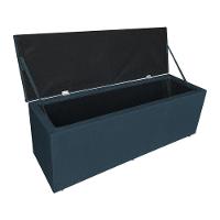 Kit Cabeceira E Calçadeira Baú Casal 1,40m Londres Suede Azul Marinho Dal Poz Estofados - 6