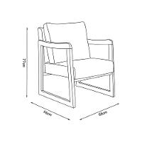 Kit 2 Poltronas Decorativa Com Braço Em Madeira Maciça Alice Veludo Marrom