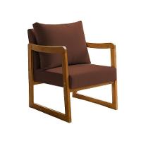 Kit 2 Poltronas Decorativa Com Braço Em Madeira Maciça Alice Veludo Marrom - 5