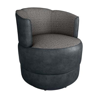 Poltrona Decorativa Giratória Base De Ferro Marselha Boucle Bege Matrix Linho Bege