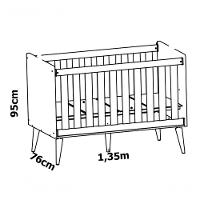 Jogo De Quarto Para Bebê Completo 3 Portas Théo New Rosa Fosco Com Natural - Moveisaqui - 3