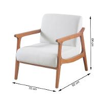 Poltrona Hortência Em Linho Com Base De Madeira Cor Cinza Escuro 2373 - 6