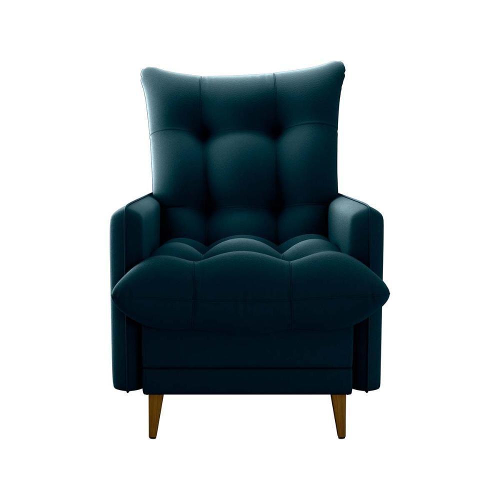 Poltrona De Amamentação Com Puff Montreal Suede Petroleo Matrix Suede Petróleo - 5