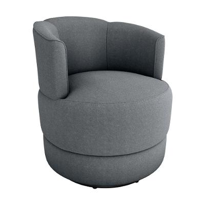 Poltrona Decorativa Giratória Base De Ferro Marselha Boucle Cinza Matrix Boucle Cinza