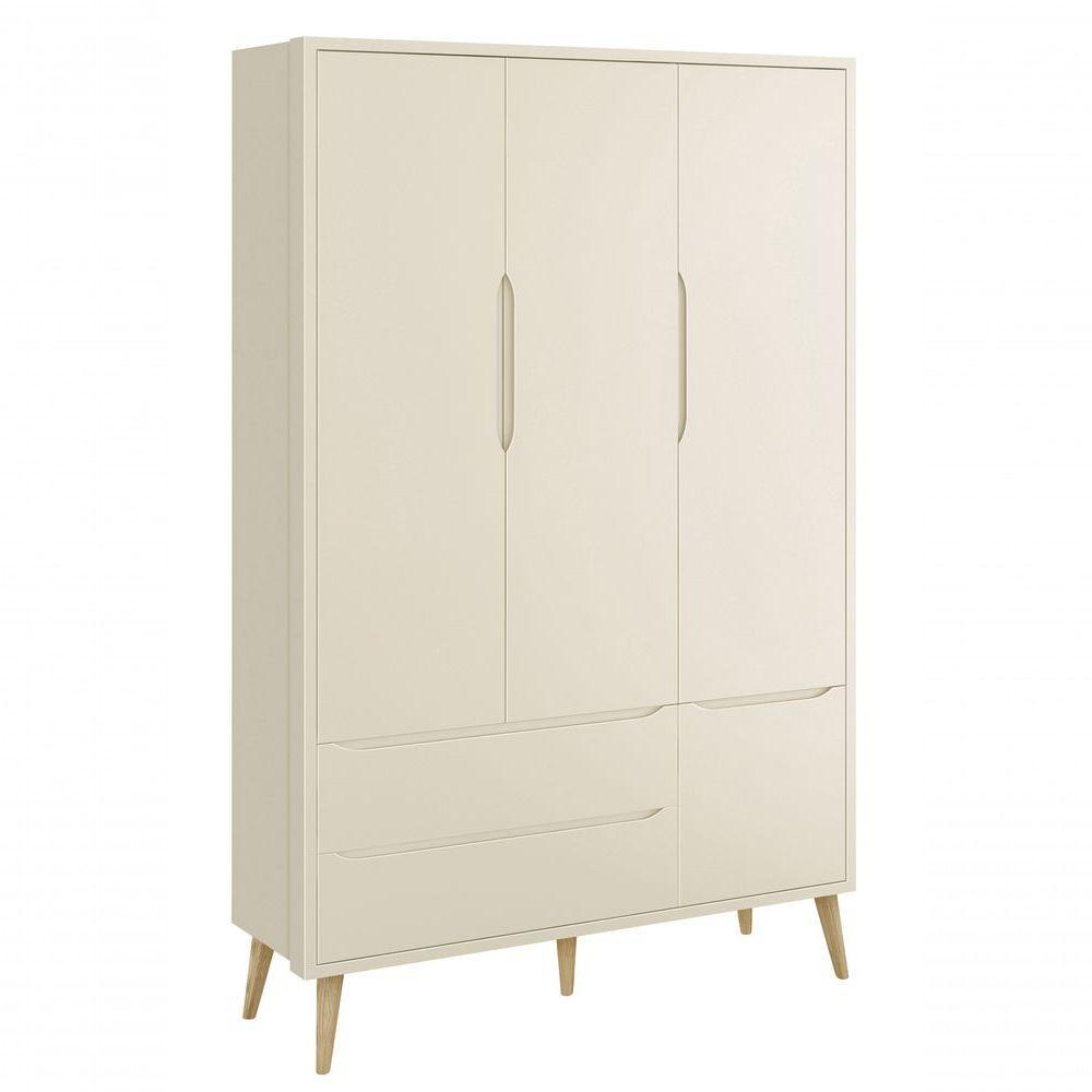 Jogo De Quarto Para Bebê Completo 3 Portas Théo New Areia Fosco Com Natural - Reller - 7