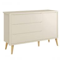 Jogo De Quarto Para Bebê Completo 3 Portas Théo New Areia Fosco Com Natural - Reller - 5