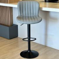 Banqueta Giratória Alta Encosto Bancada Cozinha Bar Kit 04 Cinza Claro - 9