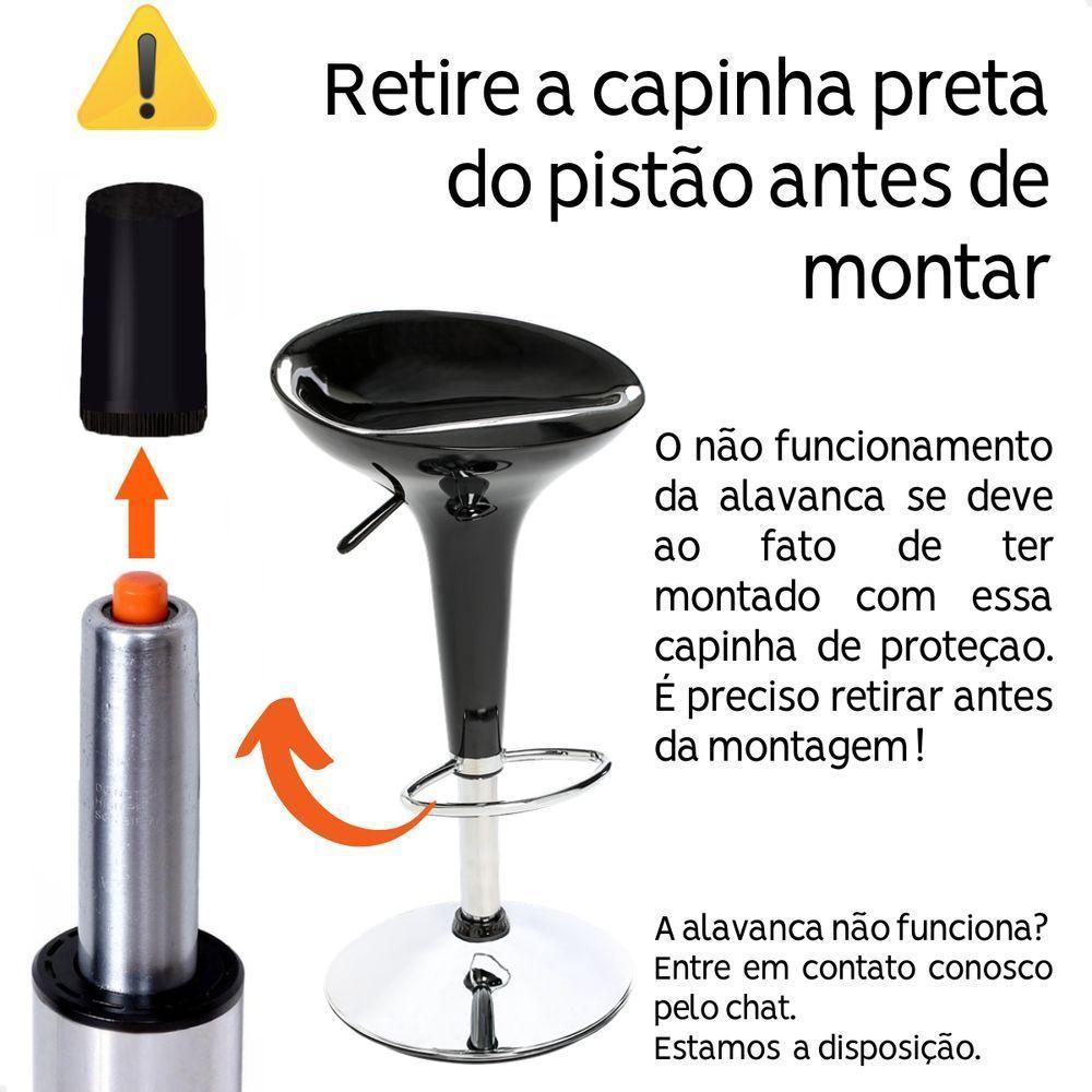 Kit 04 Un Banquetas Giratória Alta Tulipa Lotus Assento Abs Vermelho - 9