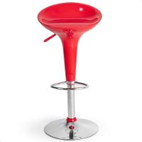 Kit 04 Un Banquetas Giratória Alta Tulipa Lotus Assento Abs Vermelho - 2