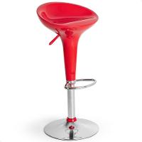 Kit 04 Un Banquetas Giratória Alta Tulipa Lotus Assento Abs Vermelho - 6