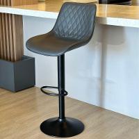 Banqueta Alta Cozinha Bar Balcão Para Bancada Encosto Kit 03 Cinza - 3