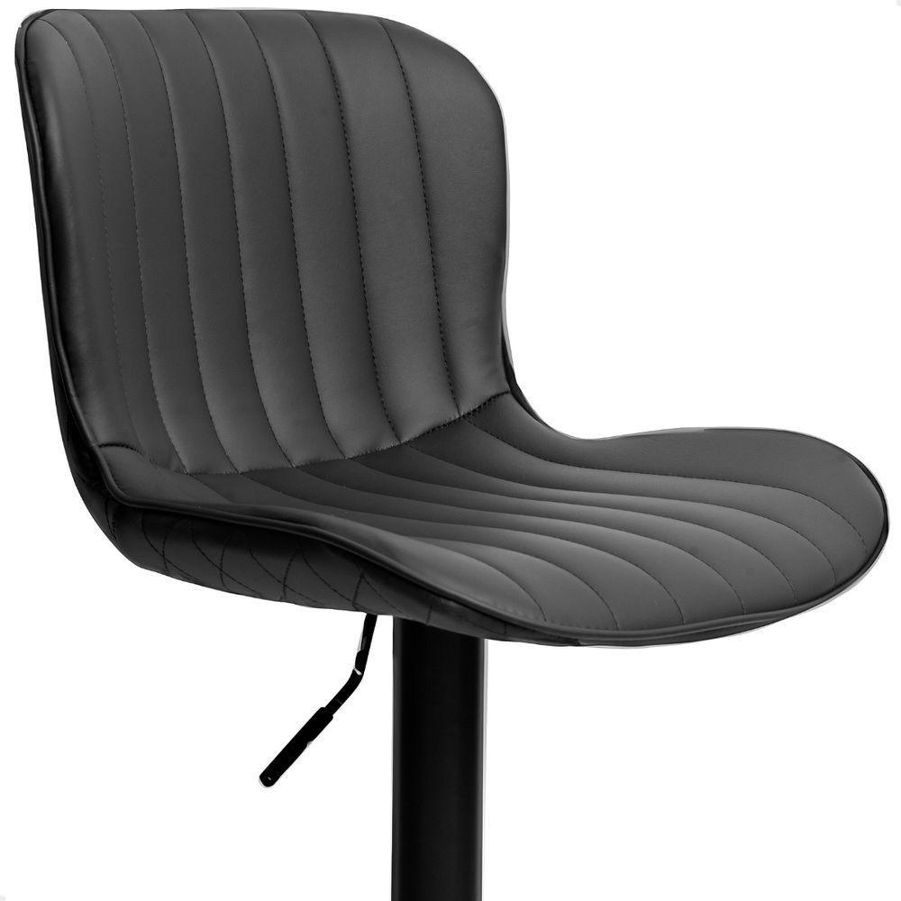 Kit 03 Banqueta Giratória Alta Encosto Bancada Cozinha Bar Preto - 10