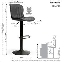 Kit 03 Banqueta Giratória Alta Encosto Bancada Cozinha Bar Preto - 6