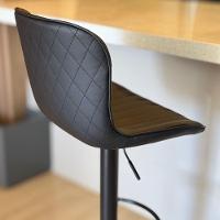 Kit 03 Banqueta Giratória Alta Encosto Bancada Cozinha Bar Preto - 7