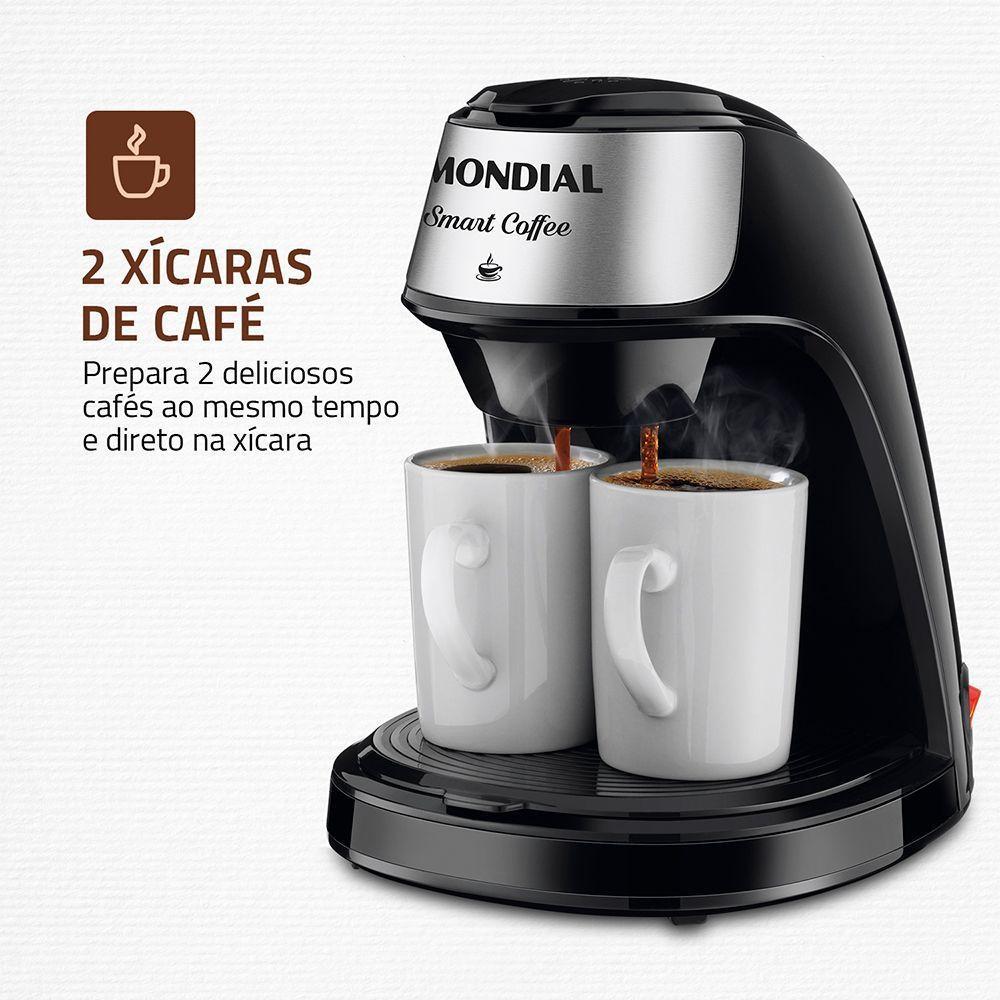Cafeteira Elétrica Mondial Smart Coffe 500W C-42-2X-BI Preto/Inox 110V - 2